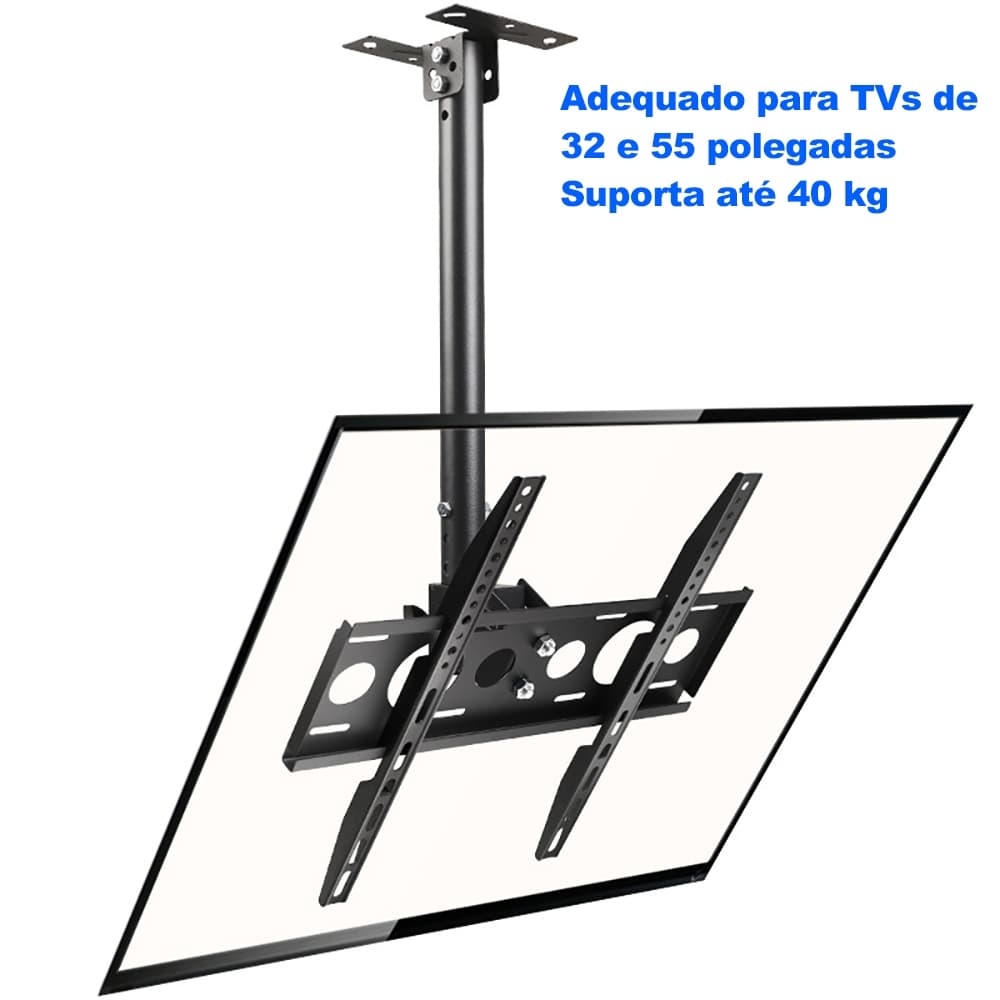 Suporte de Teto para TV 32'' até 55'' com ajuste ângulos e giro 360º MVirtuar De Parede Para Tv polegadas 40KG