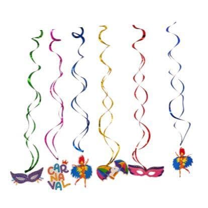 Decoração de Carnaval Fita PVC 6 Peças