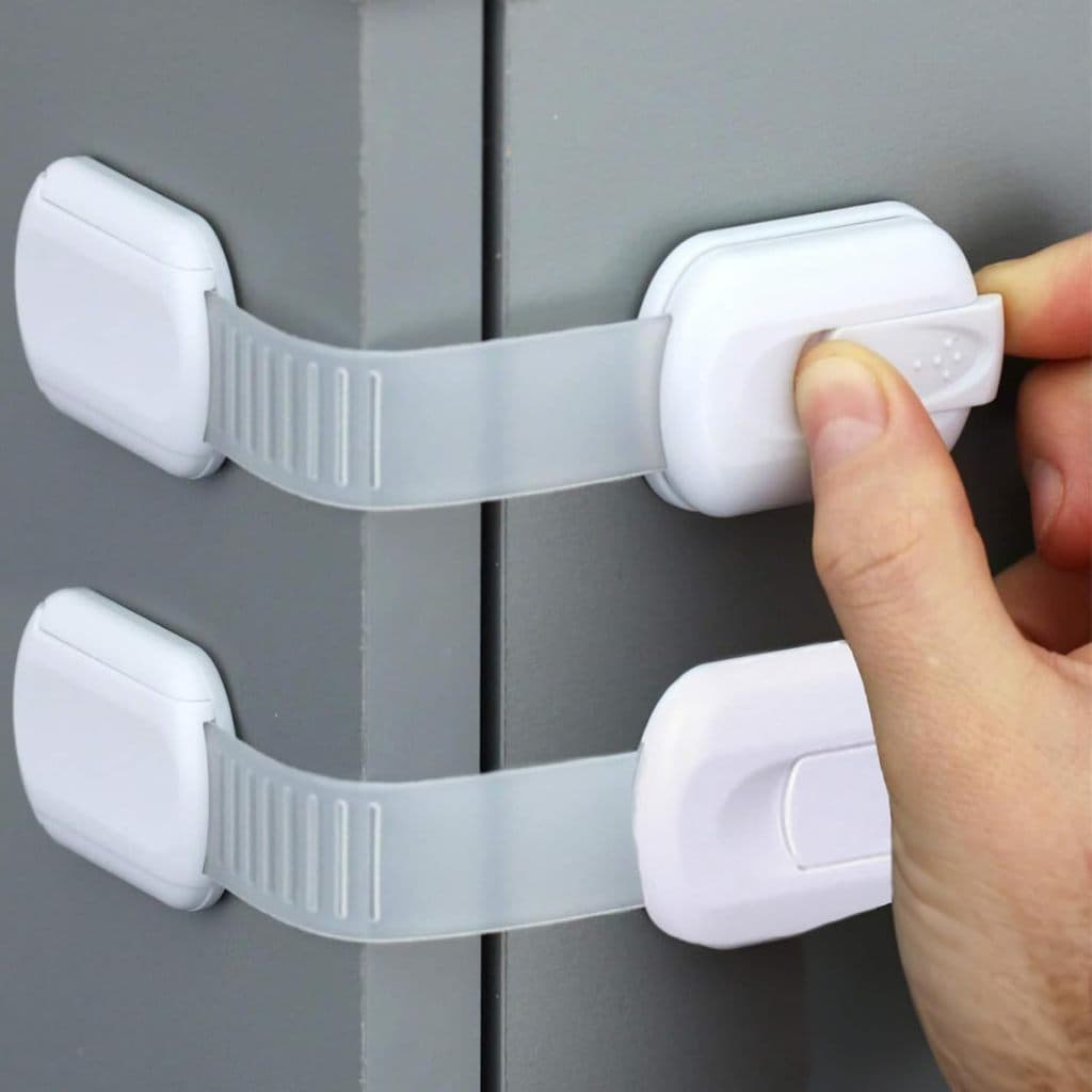 Kit 10 Trava Segurança Bebe A Tóxico | Para Gaveta Armário Geladeira Porta Vaso Sanitário