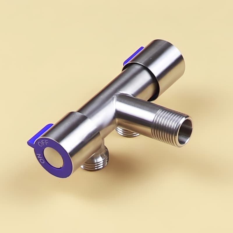 Válvula De Saída Dupla Para Torneira, Cozinha, Banheiro, Cor Prata