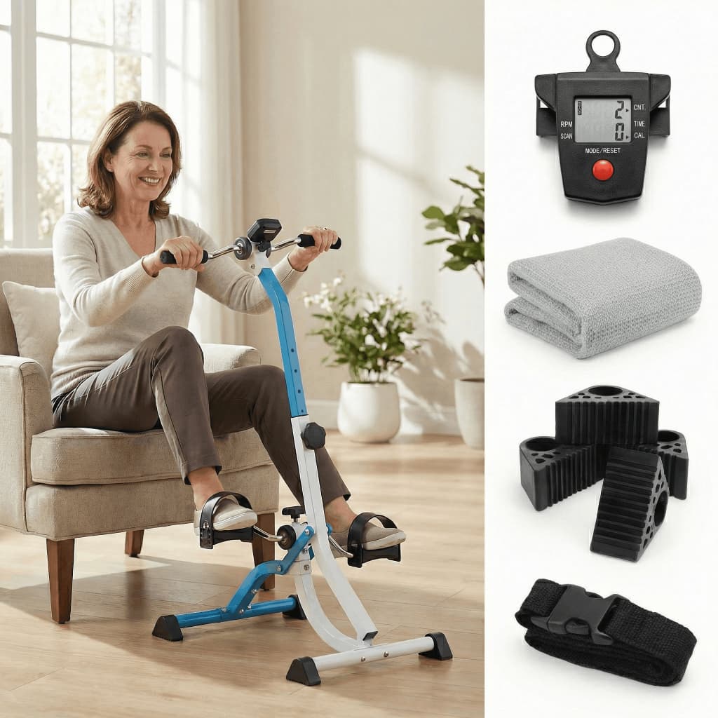 Bicicleta Ergométrica (Inclui: Tapete Antiderrapante + Capa Triangular + Faixa de Fixação, Bateria não Incluída)