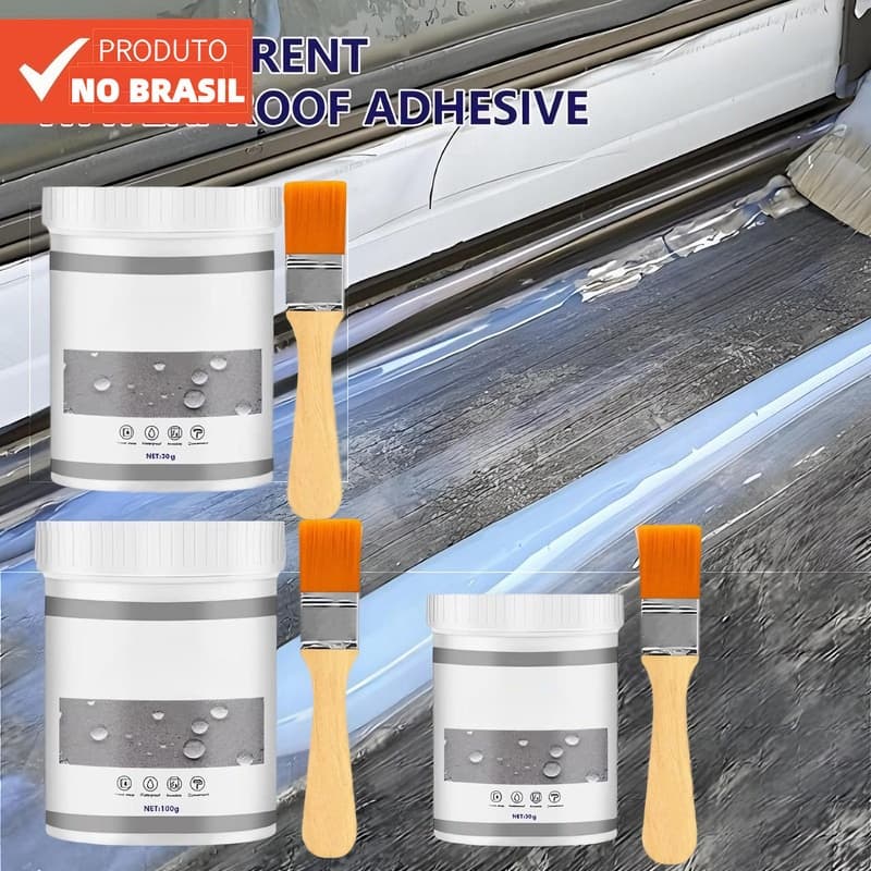 Revestimento Anti-Vazamento Transparente - Impermeável para Parede, Telhado e Canos 30/100/300ml