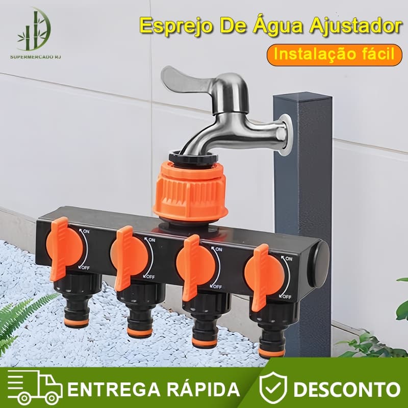 Divisor de válvula de divisor de conector de irrigação, 1 Entrada 4 Saídas