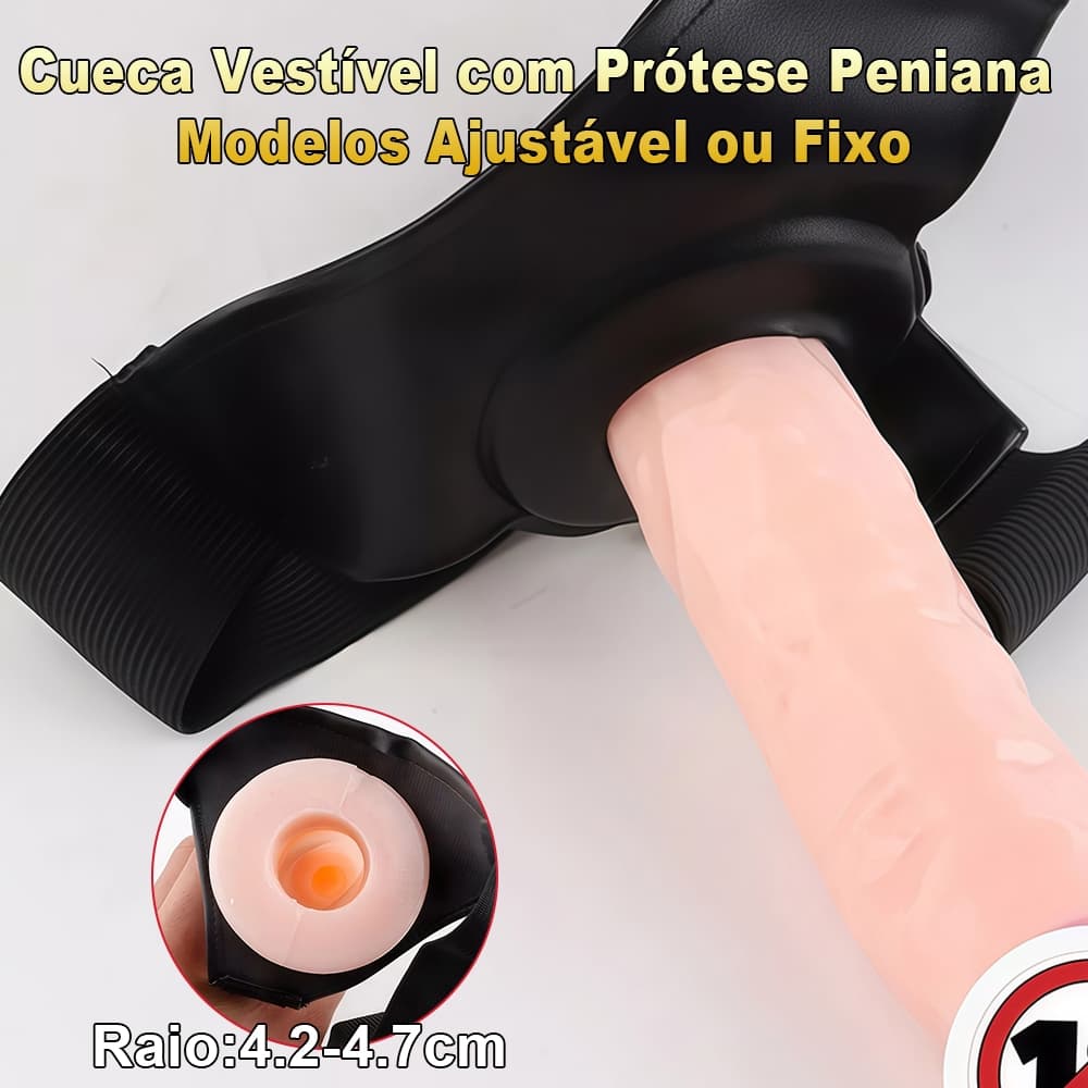 Cintaralho Capa + Cinta Peniana Ajustável em Silicone e Courino Aveludado