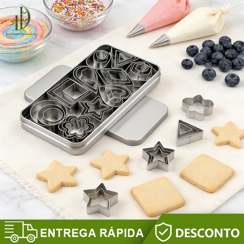 30 Peças Cortador Modelador Forma de Biscoito de aço inoxidável Pasta Americana Bolo Biscuit
