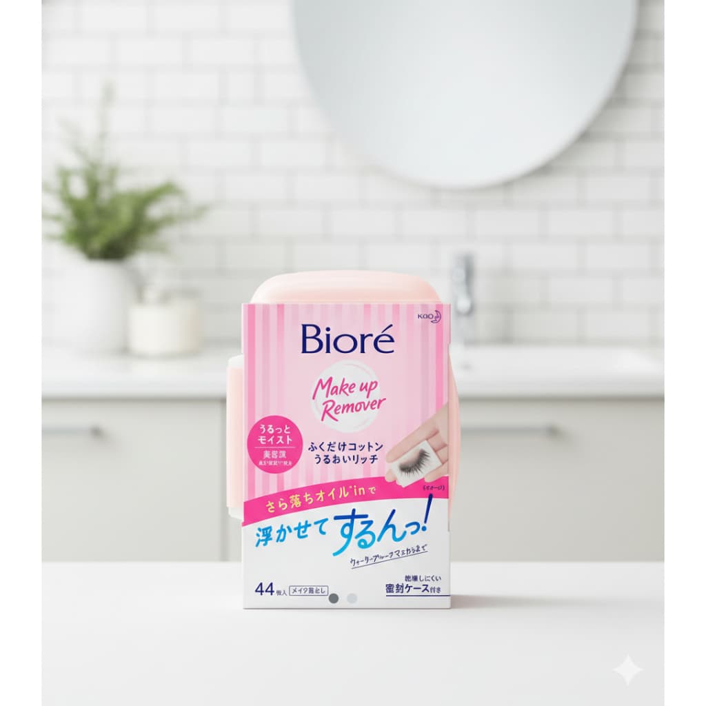 Lenço de Algodão Umedecido Demaquilante Facial Bioré Cotton 44Un