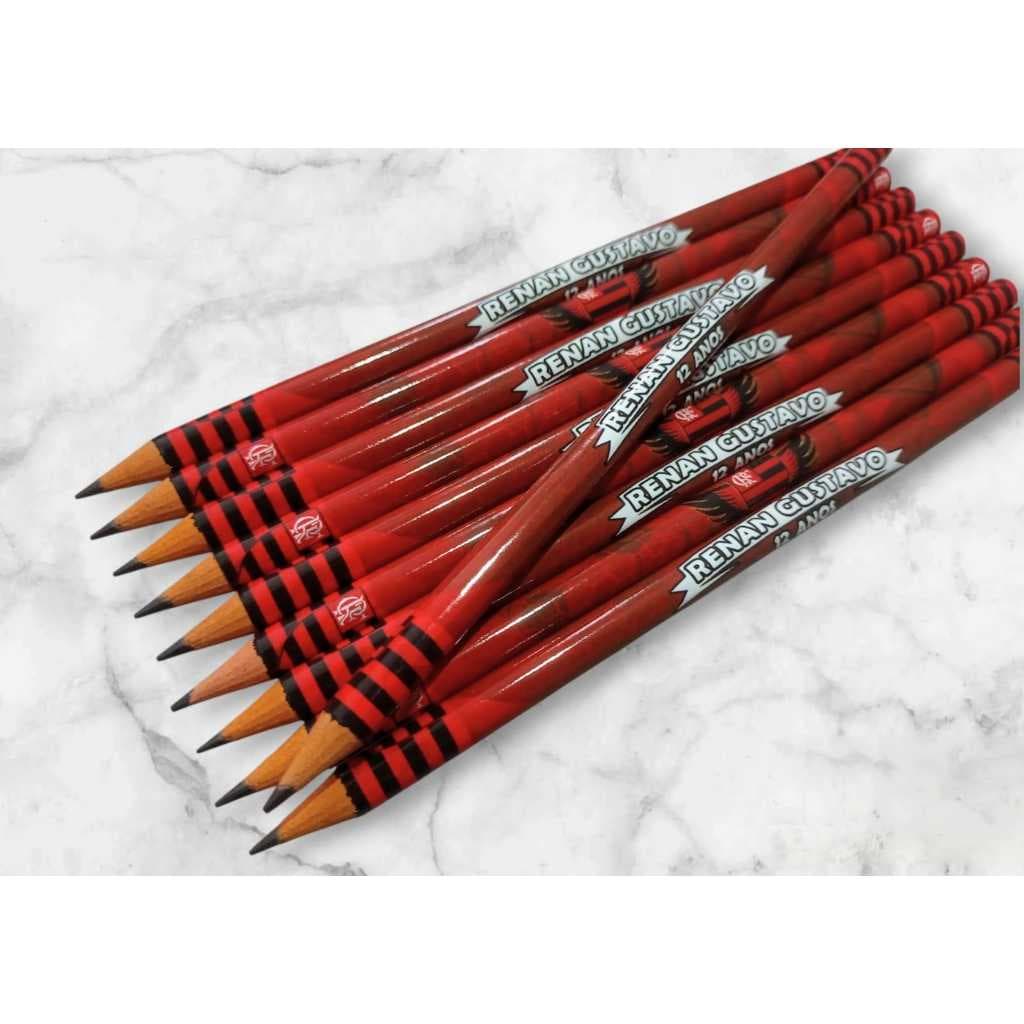 Kit Lápis Personalizados Tema TIME DE FUTEBOL.