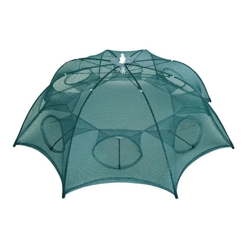Covo Guarda-Chuva 6 ou 8 Bocas, Dobrável / Pesca de camarão, siri, isca viva / Reutilizável, leve