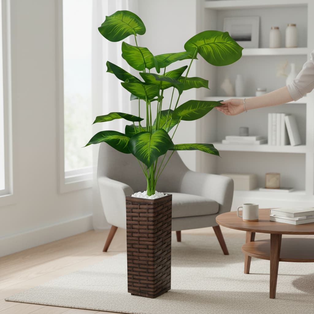 Comigo Ninguém Pode Artificial 1m Decorativa + Vaso Completo | Planta Premium Toque Real