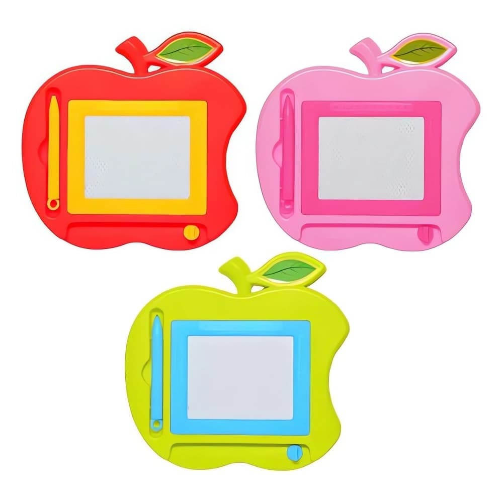 Lousa Mágica Formato Maçã Infantil Quadro Magnética Com Caneta e Apagador Brinquedo Educacional Quadro Desenha Apaga