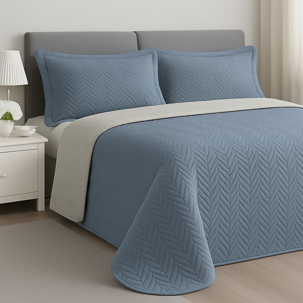 Kit Colcha Cobre Leito Casal Dupla Face 3 Peças Conforto para o seu Sono Perfeito Colcha Confortavel