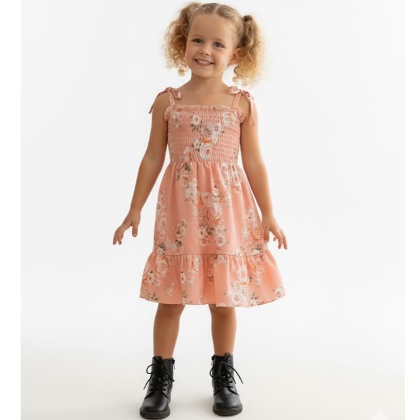 Vestido infantil menina estampa borboleta alcas regulavel delicado