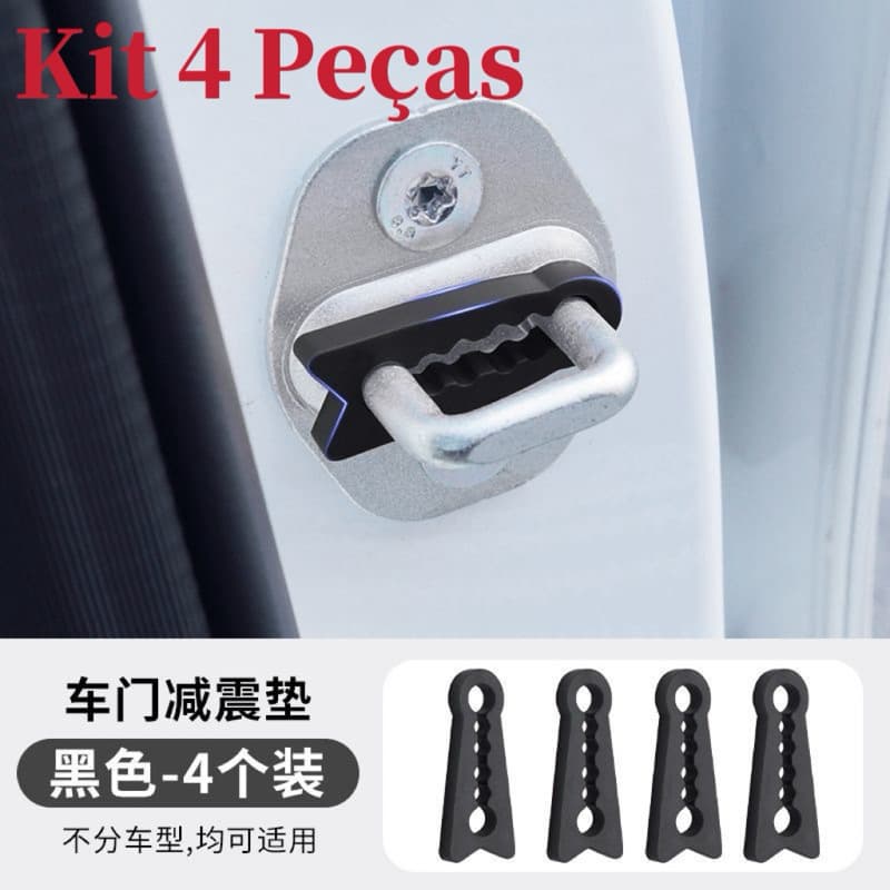 Kit 4 Peças Amortecedor Fechadura Borracha Protetor Porta Carro Batente Anti Impacto colisao Veicular Amortecedor batida
