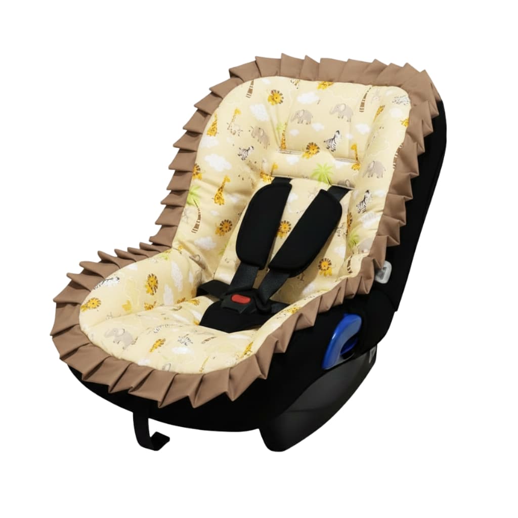 Capa para Bebê Conforto Safari com Tecido Estampado 100% Algodão Tamanho Universal