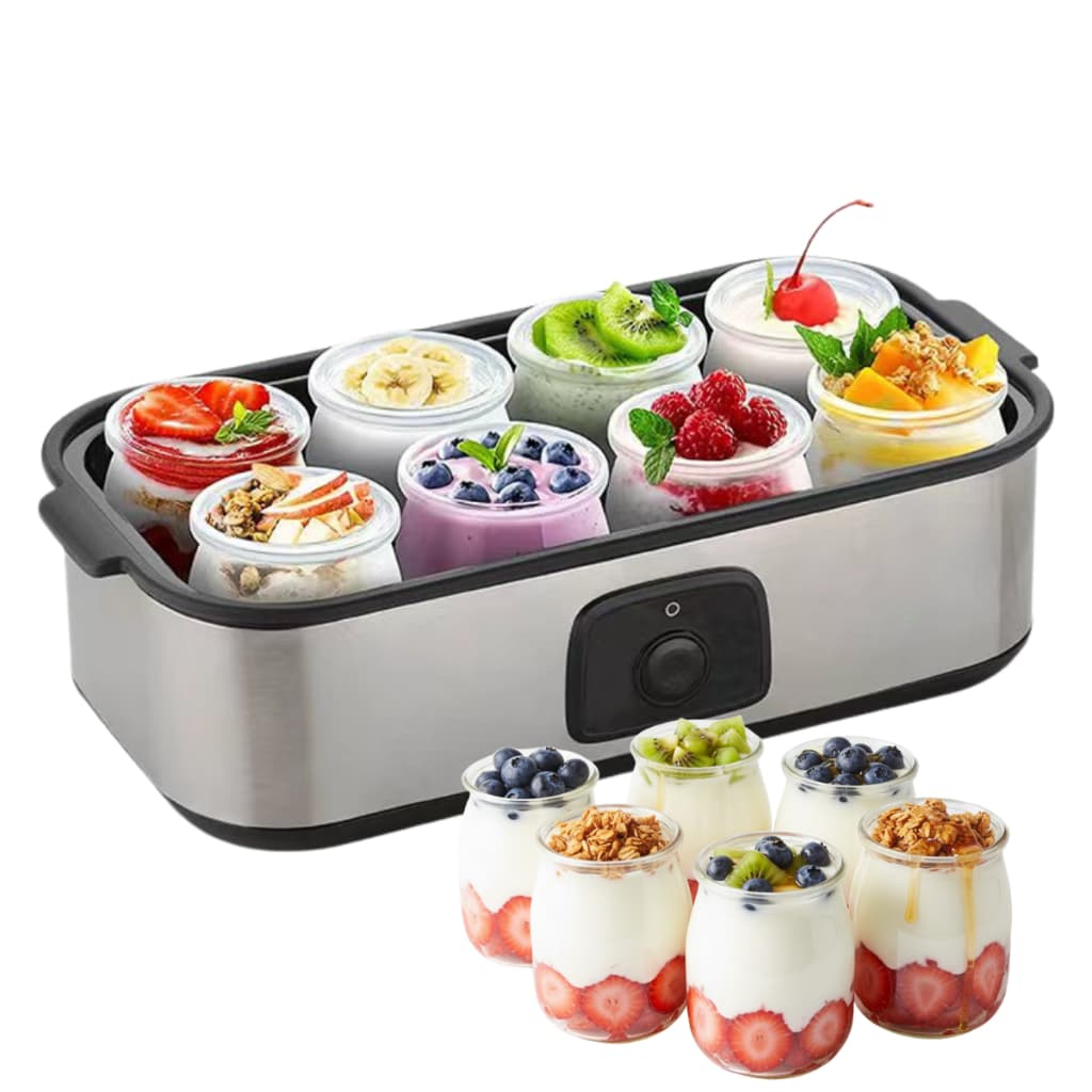 Iogurteira Elétrica Prática Copinhos de Vidro Faça Iogurte Natural em Casa Fácil