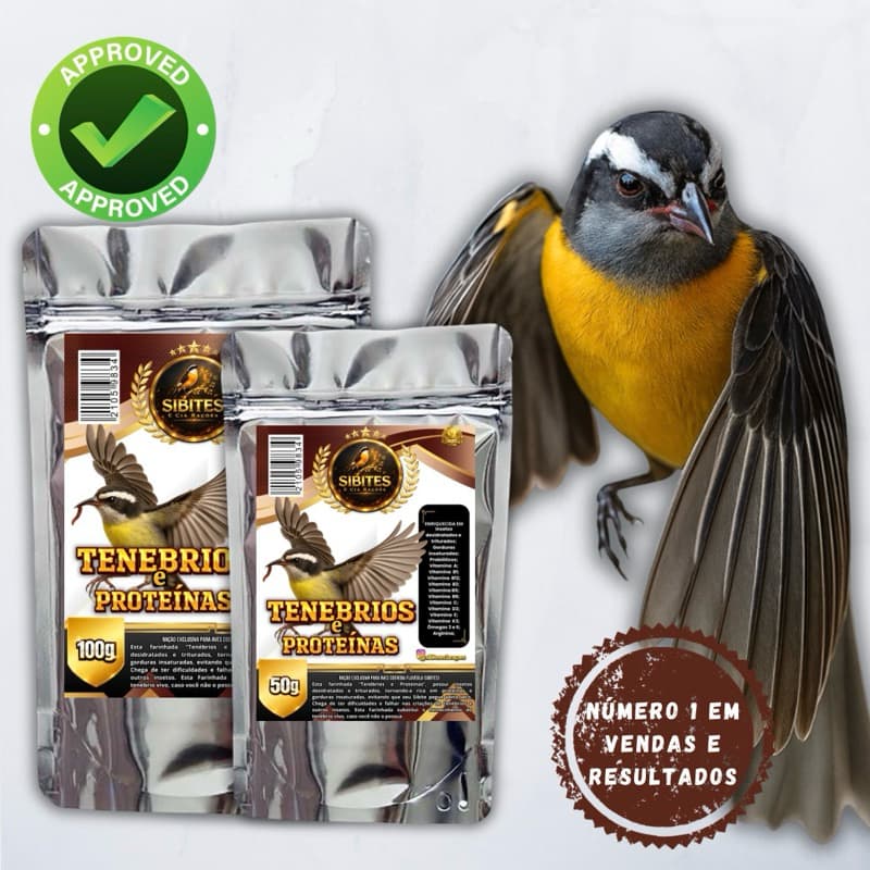 RAÇÃO TENEBRIOS E PROTEÍNAS - (Sibites e Cia Rações ORIGINAL)