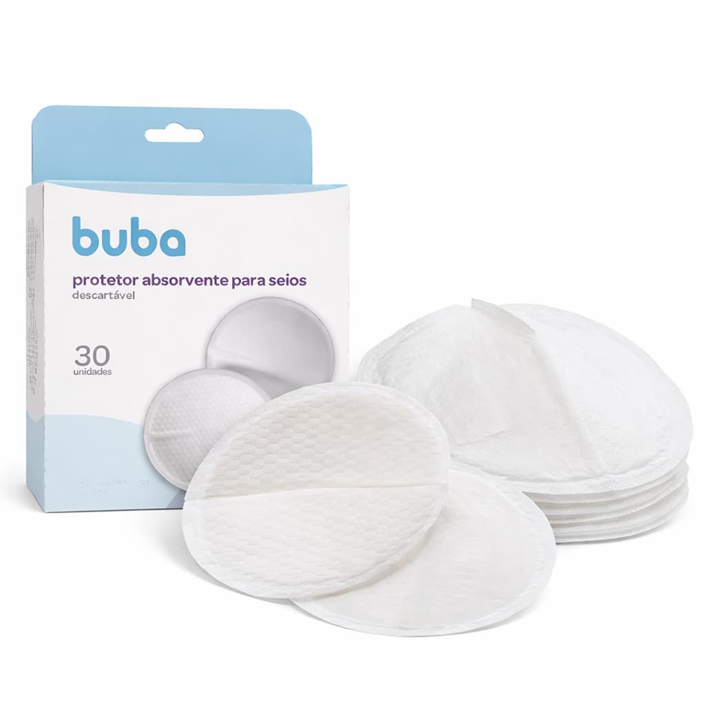 Protetor Absorvente Descartável para seios - 30 unidades - Toque Macio Ultrafino Buba