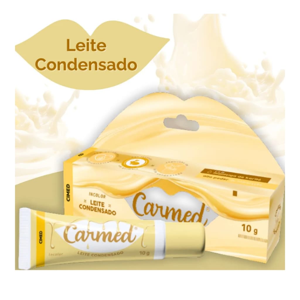 Carmed Hidratante Labial Leite Condensado 10g Hidratação Profunda e Sabor Irresistível