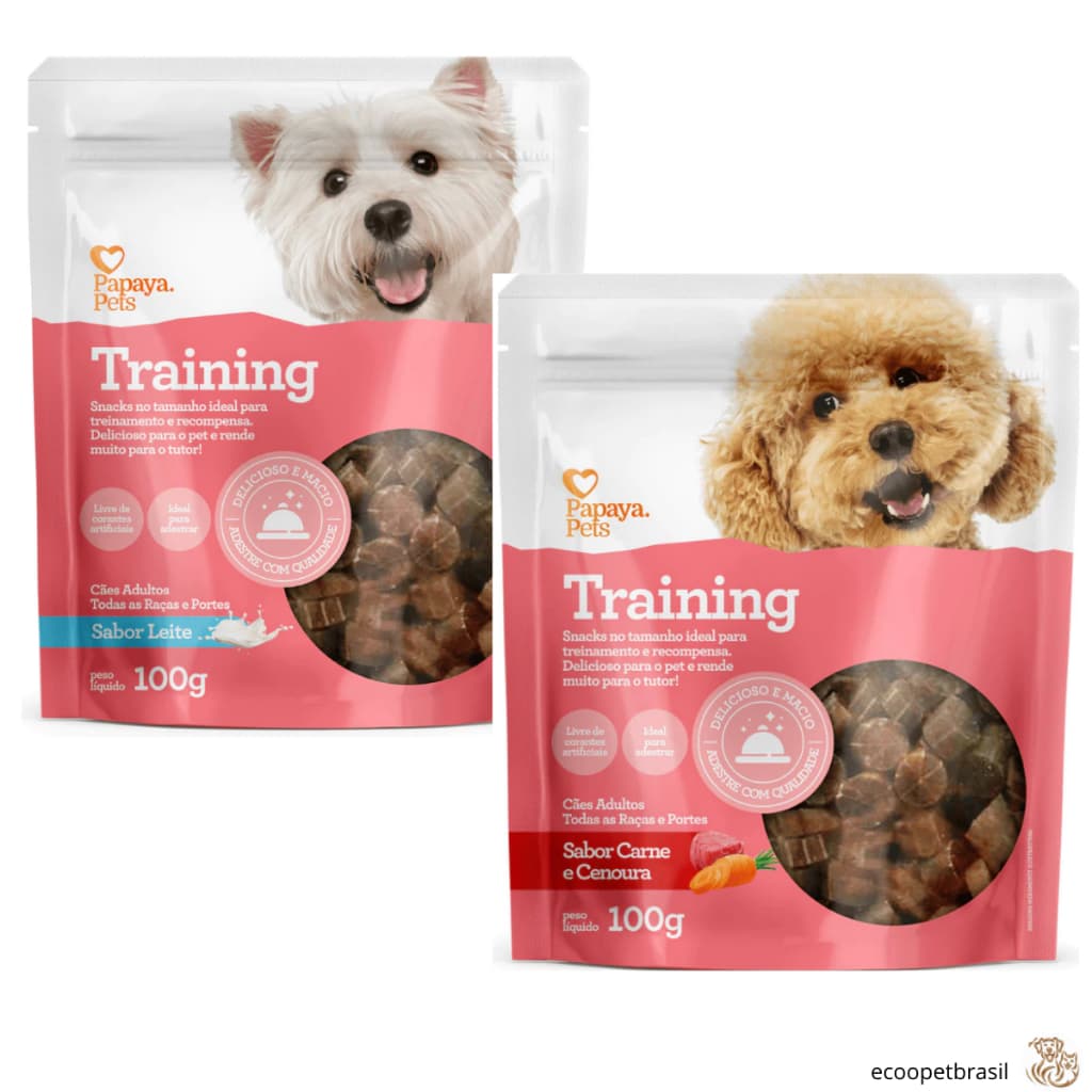 Petisco Adestramento para Cães Papaya Pets Training Carne e Cenoura | Leite - 100g