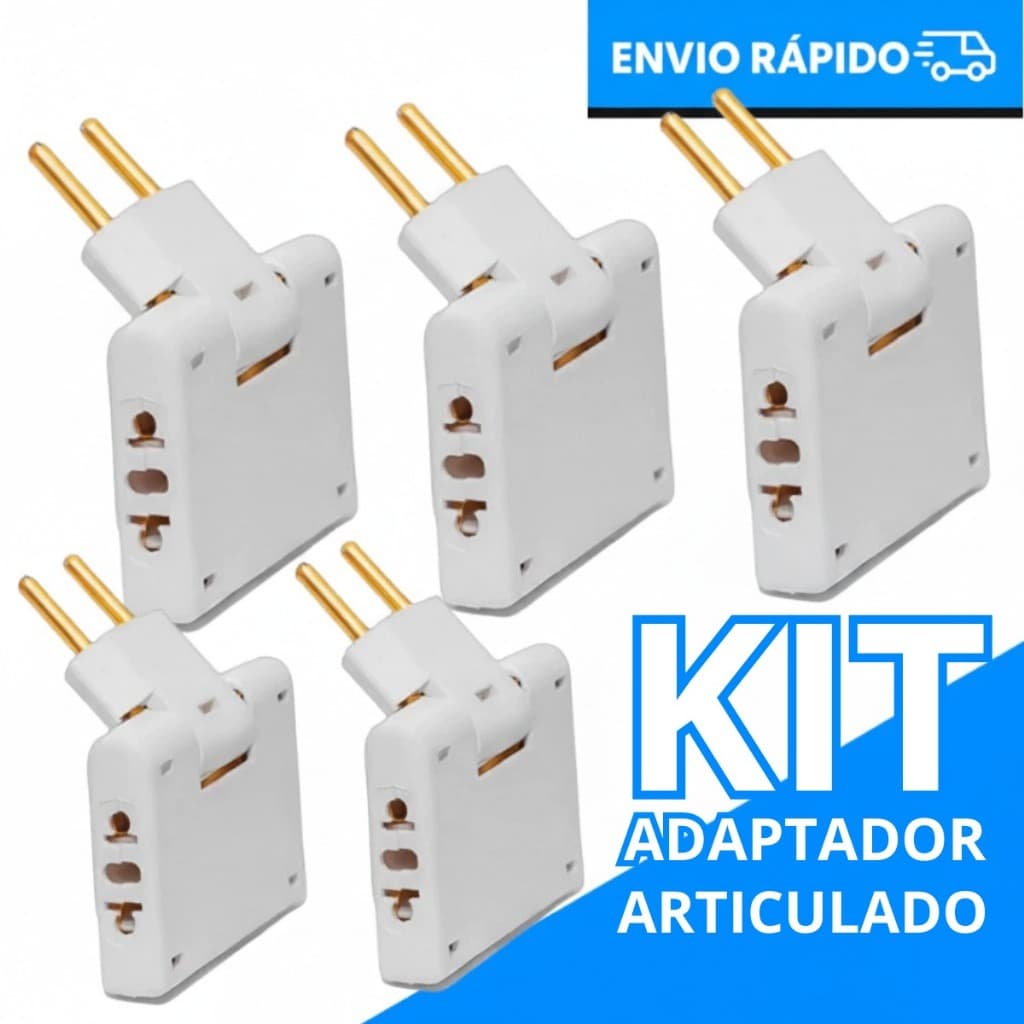 Adaptador Elétrico Articulado 3 Saídas 10A – Gire e Use em Qualquer Lugar