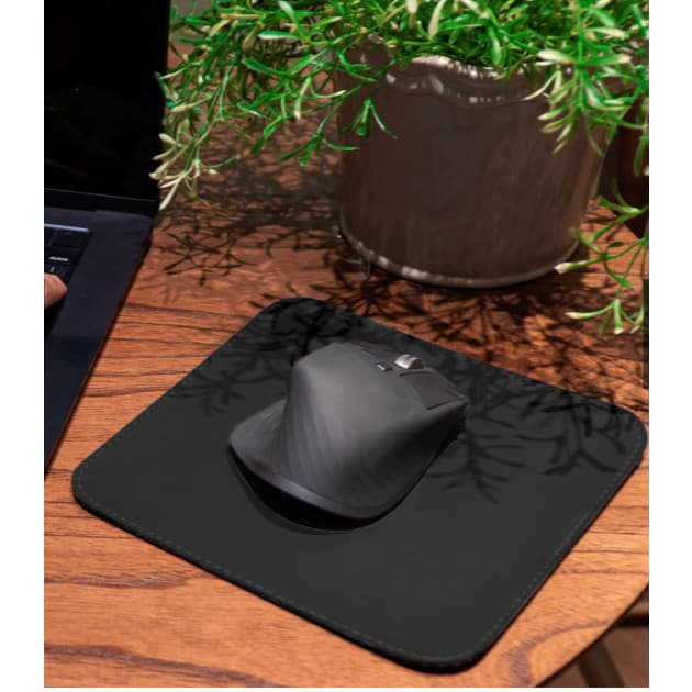 Kit Mouse Pad DeskPad 20x20 + Porta Copo Couro Sintético Office Pequeno Para Mouse Escritório