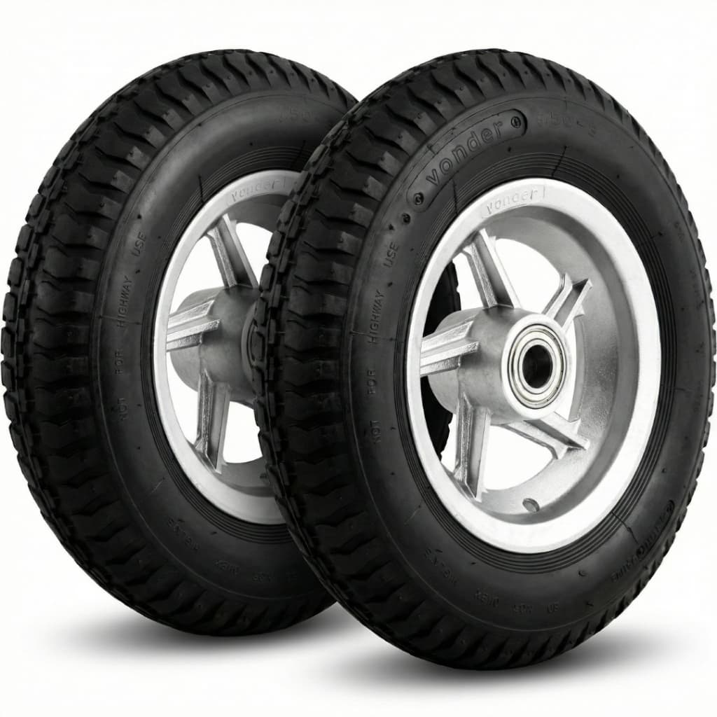 Kit 2 Rodas Pneu Câmara Aro 8 Alumínio Rolamento Vonder Carretinha Carrinho Carga