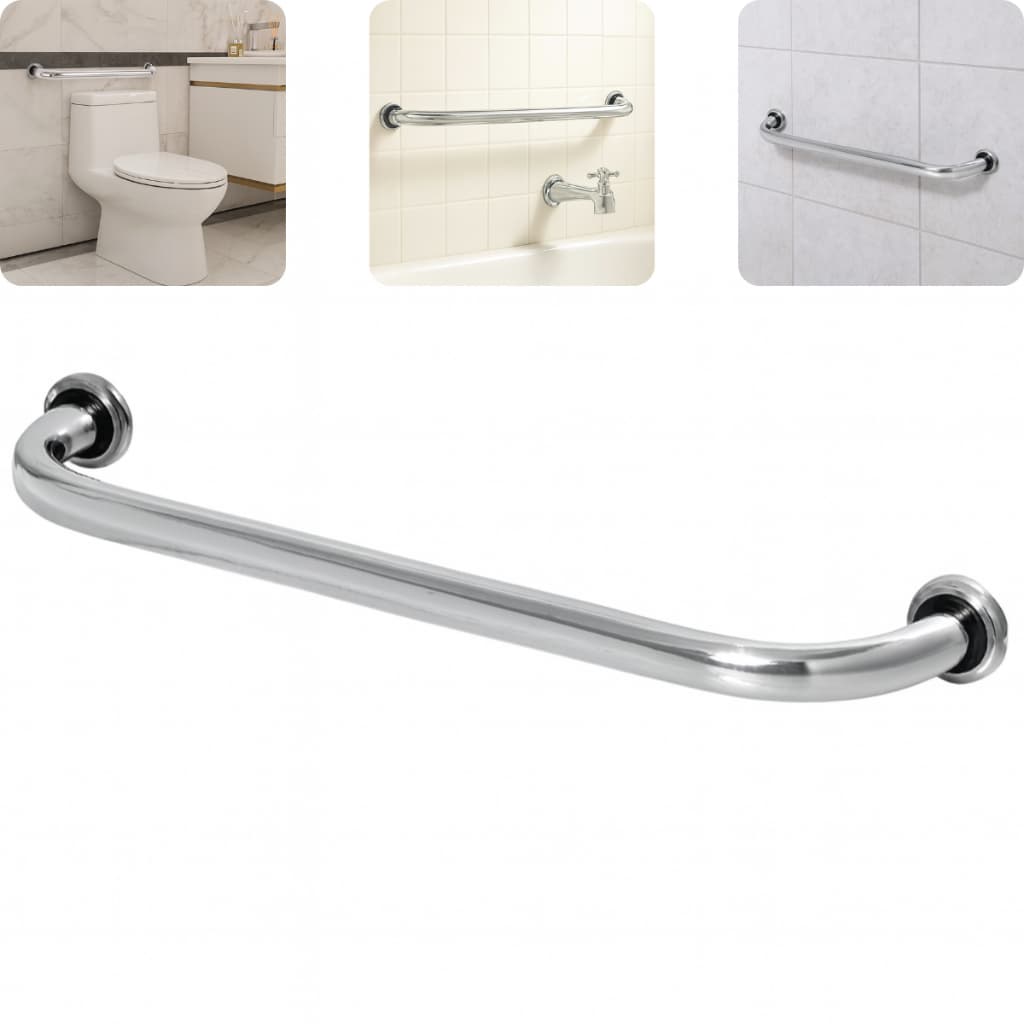 Barra de Apoio Alça 20cm até 1Metro +Segurança Idoso Deficiente Cadeirante, Corrimão Corredo Piscina