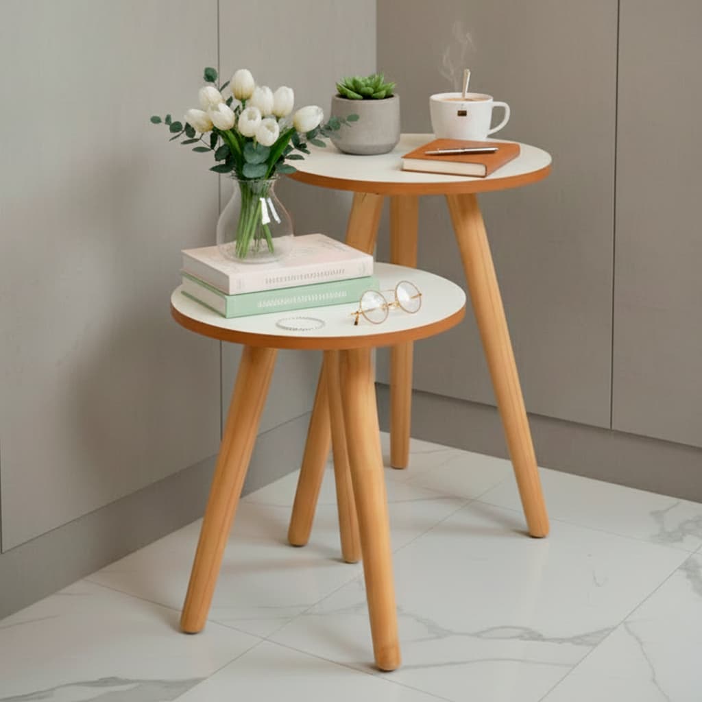 Mesa Pé Palito De Apoio E Lateral Sofa Mdf ou Mdp E Madeira