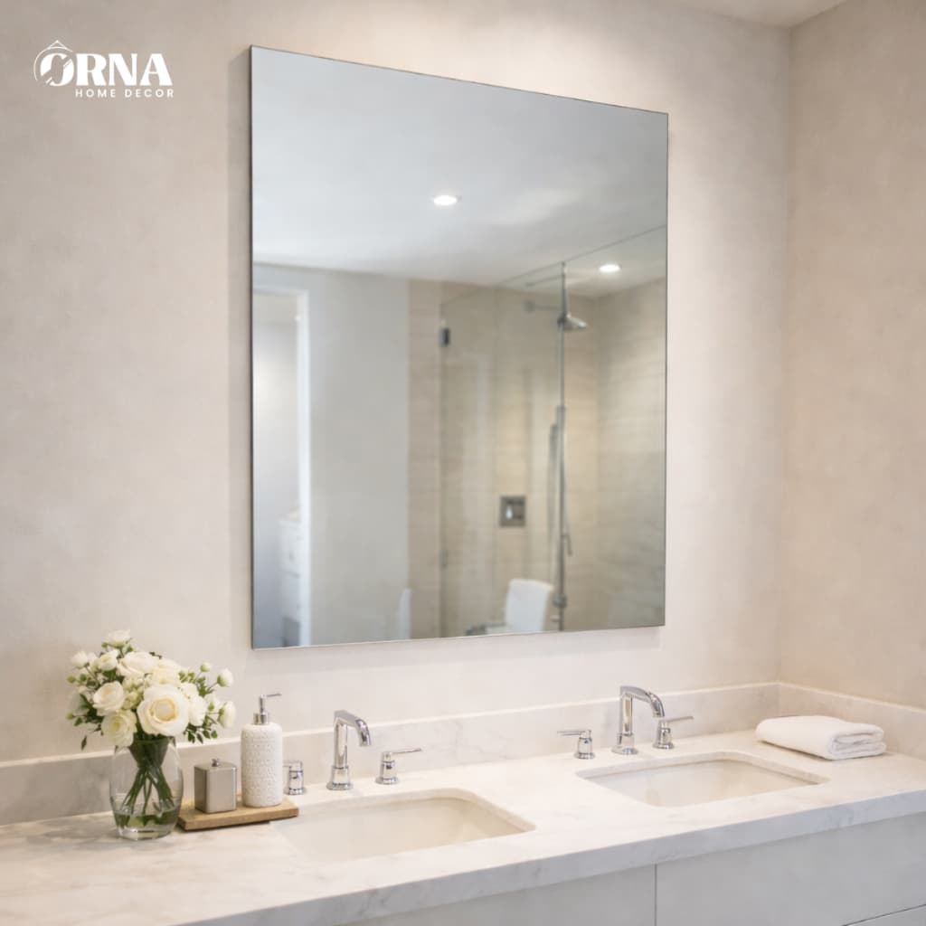 Espelho Retangular Lapidado Polido ORNA 70x50 60x40 Banheiro Lavabo Hall Quarto Decoração