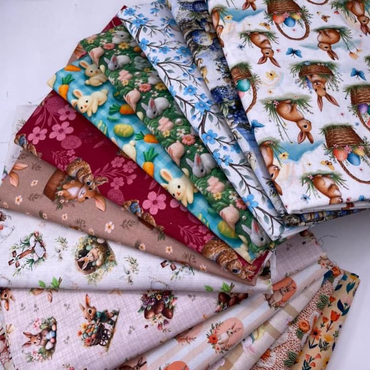 Tecido Tricoline 100% Algodão, 1,50mt Largura Estampas Páscoa | Artesanato | Patchwork