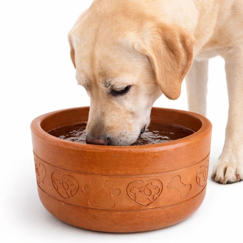 Comedouro e Bebedouro Pet de Barro 3L Ecológico Grande para Cães e Gatos Cerãmica Sustentável