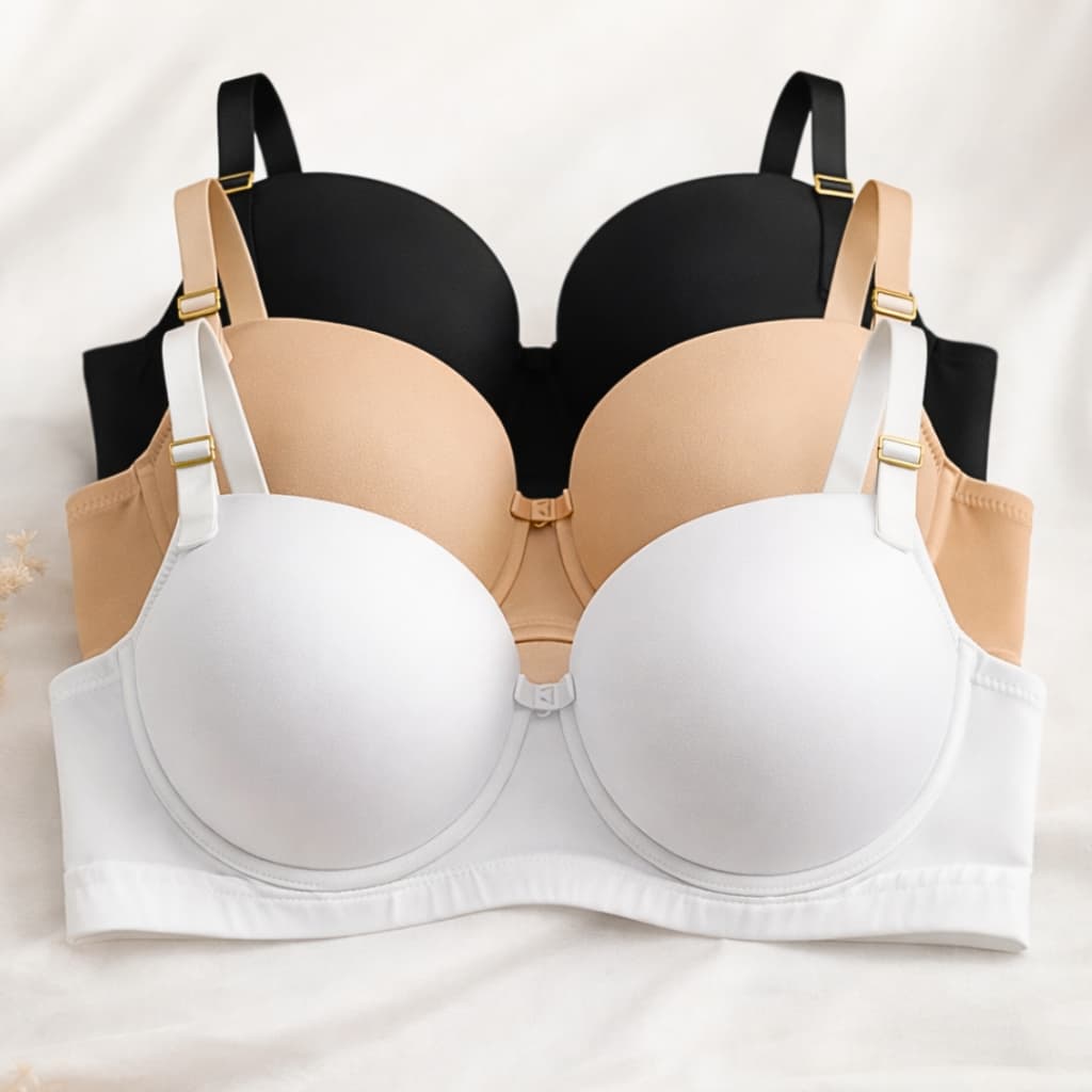 Kit C/4 Sutiãs Liso Adulto/PPP Reforçado Premium Com Bojo Básico Alça Reforçada Fábrica PROMOÇÃO