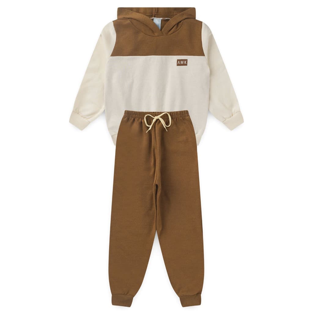 Conjunto Moletom Infantil Masculino Flanelado Inverno Com Capuz L60