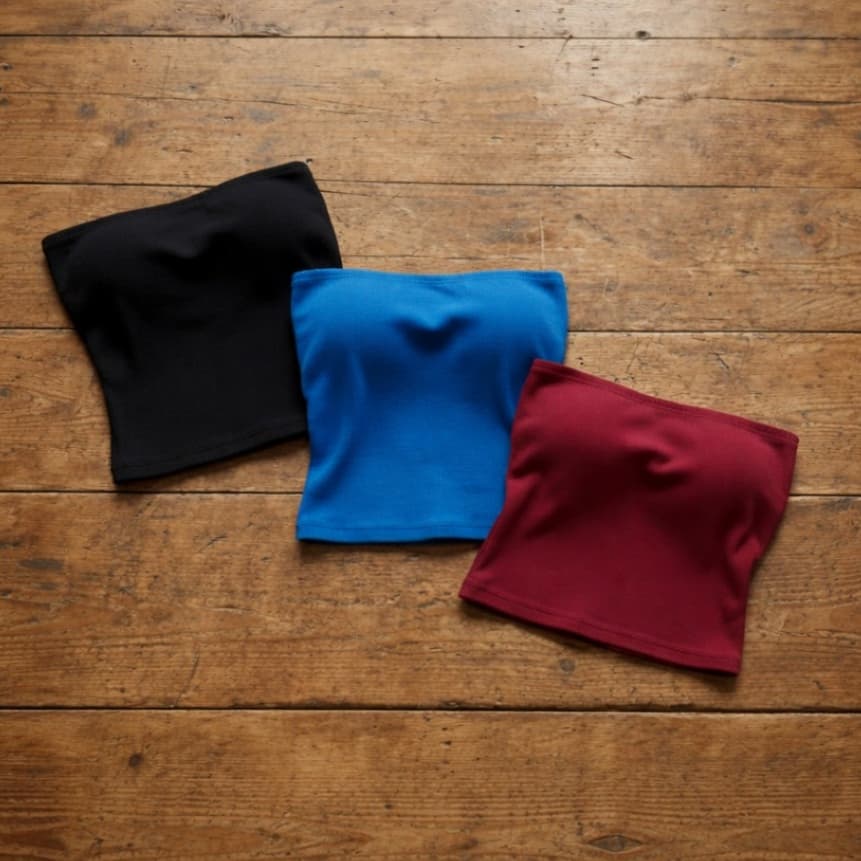 Kit 3 Tops Tube Femininos Modeladores Alta Elasticidade Versáteis para Montar Looks do Dia a Dia