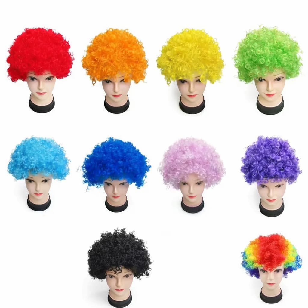 Peruca Black Colorida Power Festas Fantasia Carnaval Cosplay Acessório de palhaço circo animador eventos diversas cores
