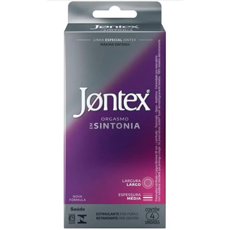 Preservativo Jontex Orgasmo em Sintonia com 4 unidades - Envio Rápido
