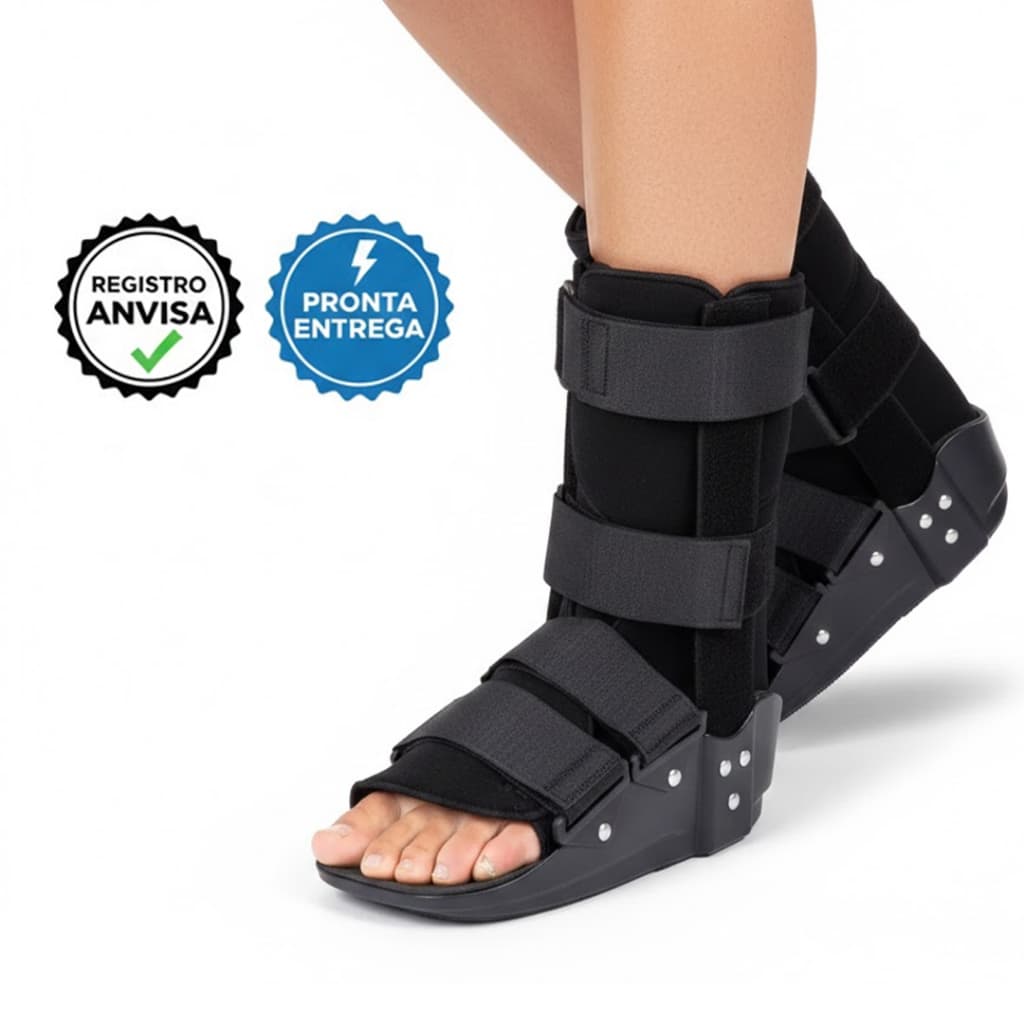 Bota Ortopédica Imobilizadora Unissex Curta Confortável Almofadada Pé Direito Pé Esquerdo Anvisa
