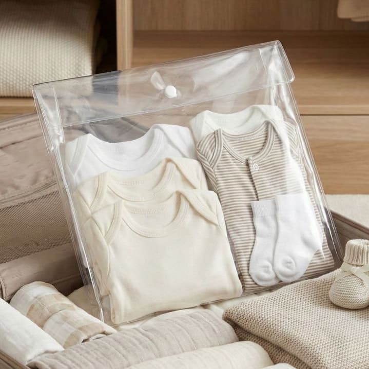 Kit 10 Saquinhos Organizadores com Botão Maternidade Enxoval Bebê 25x30x5cm