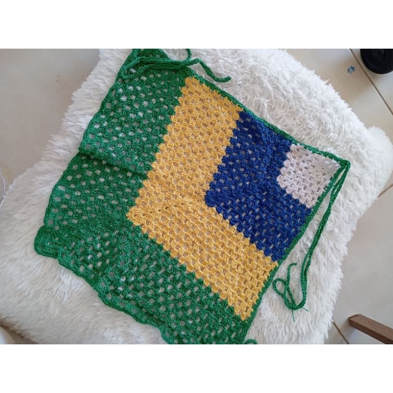 bandana em crochê Brasil