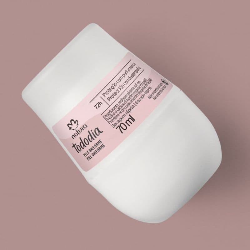 Desodorante Antitranspirante Roll-on Natura Tododia Pele Uniforme / Aclarar 70 ml