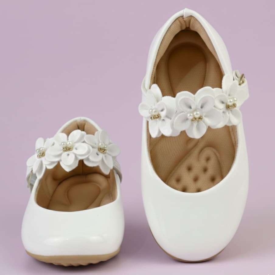 Sapatilha Infantil Menina Sapato Boneca Feminina Sapatinho Batizado Daminha Festa Flor Tira 16 ao 34