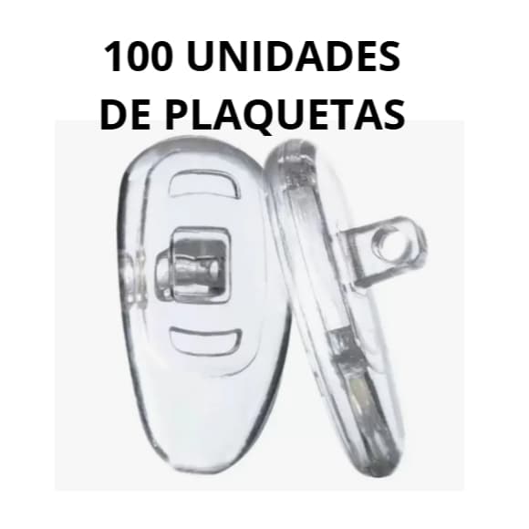 100 Unidades Plaquetas de PVC Transparente Para Óculos – Base Parafuso Promoção / Antiderrapante
