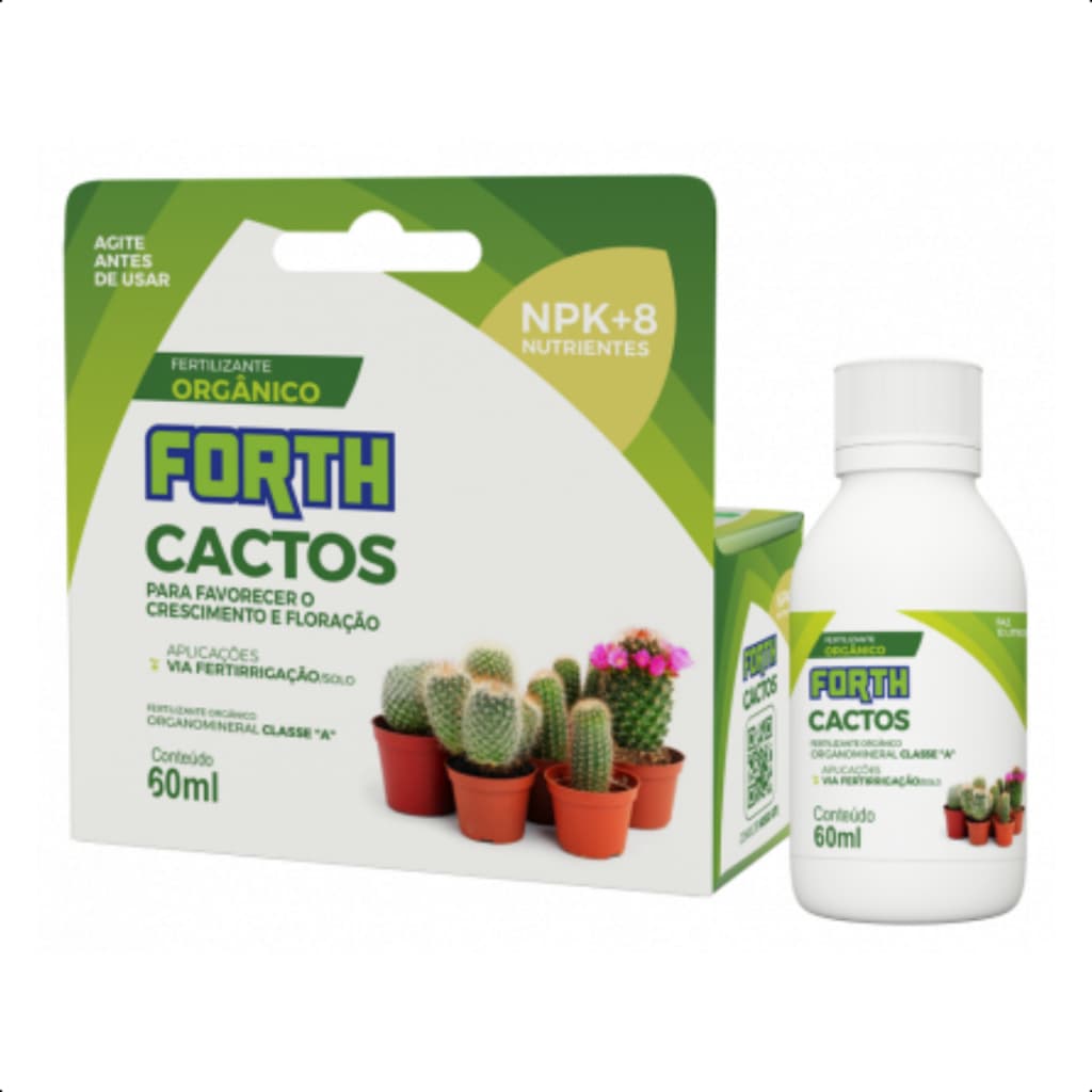 Adubo Fertilizante Orgânico Forth Cactos 60ml Concentrado Crescimento Manutenção