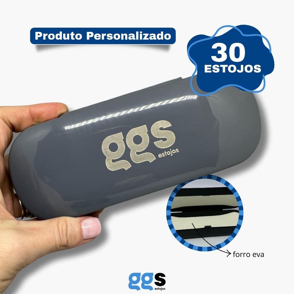 30 Estojos para Óculos Personalizados Daytona com forro eva
