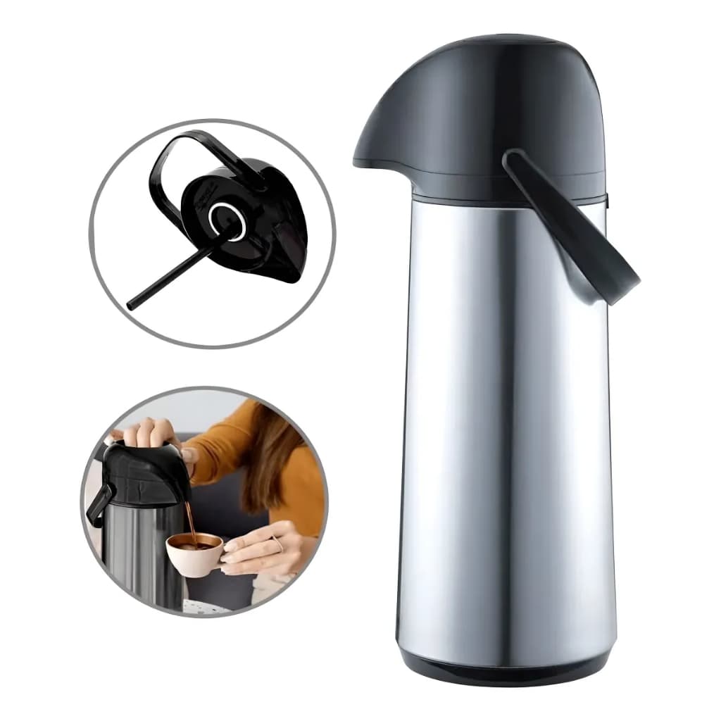 Garrafa Térmica De Café Inox Pressao Sanremo 1L Expressar Inox Com Super Jato Diagonal