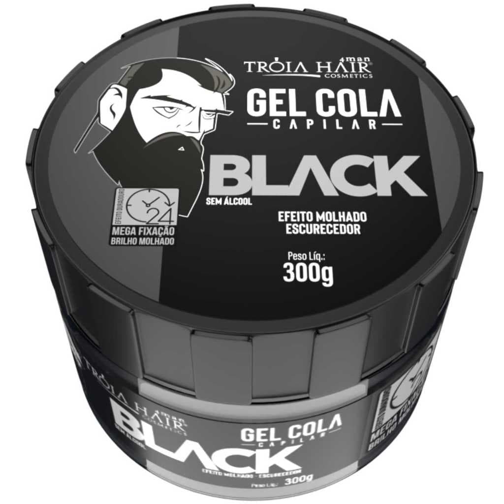 Gel Cola Black Troia Hair For Man 300g Pigmentador