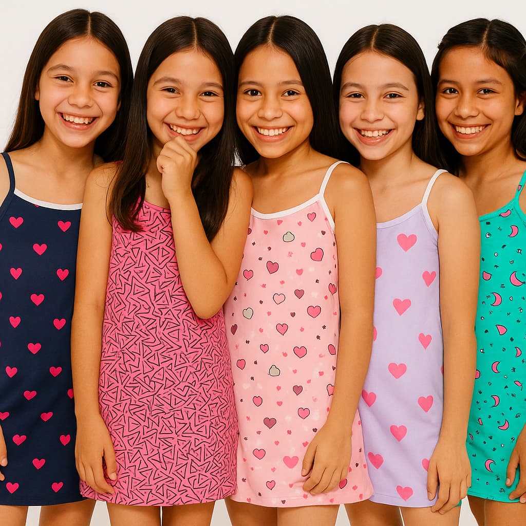 Kit 05 Camisolas INFANTIL JUVENIL Estampas Fofas Sortidas