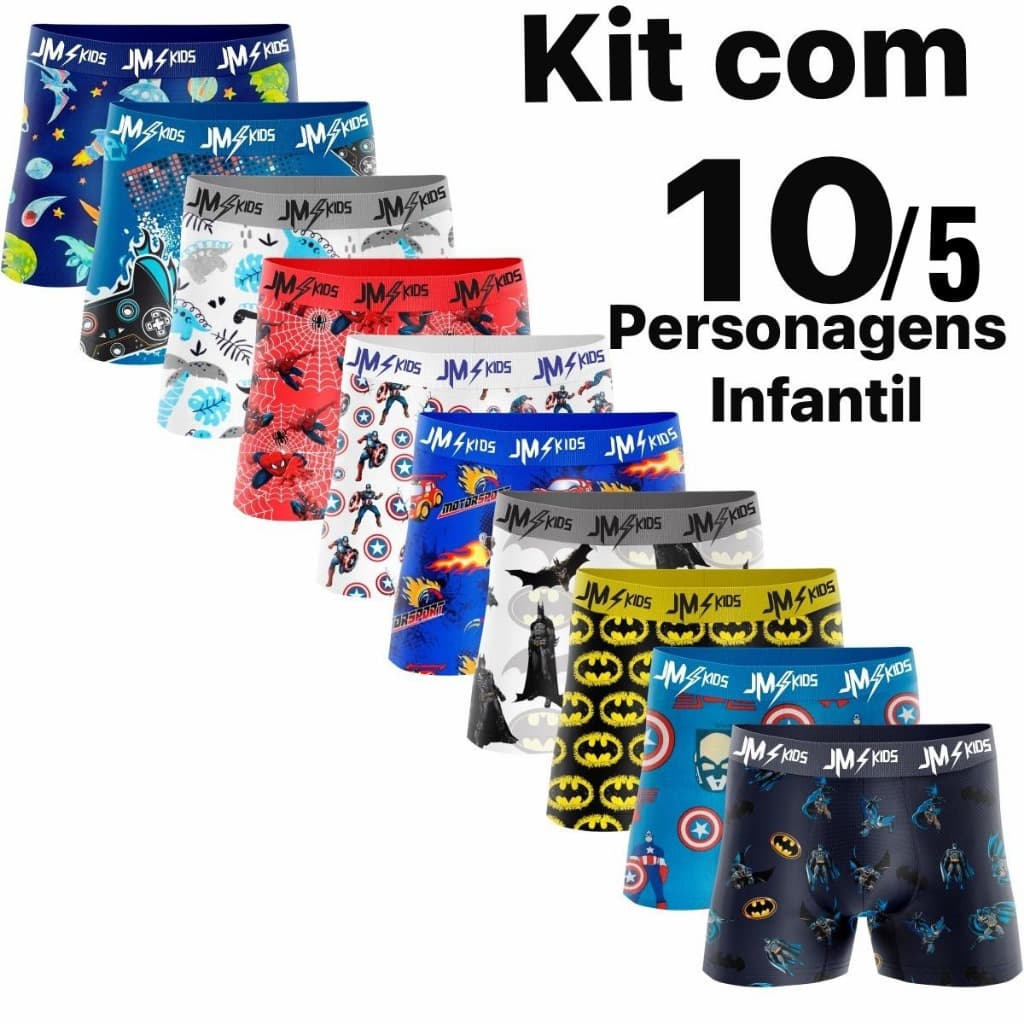 Kit Cuecas Infantil Forradas em Algodão