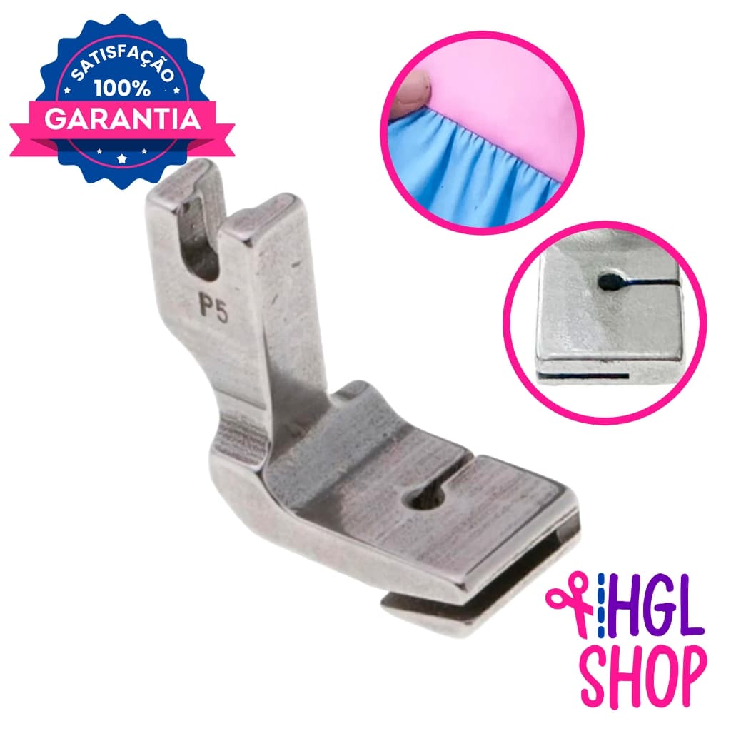 Calcador de Franzir Estreito P5 para Máquina Costura Industrial - P5