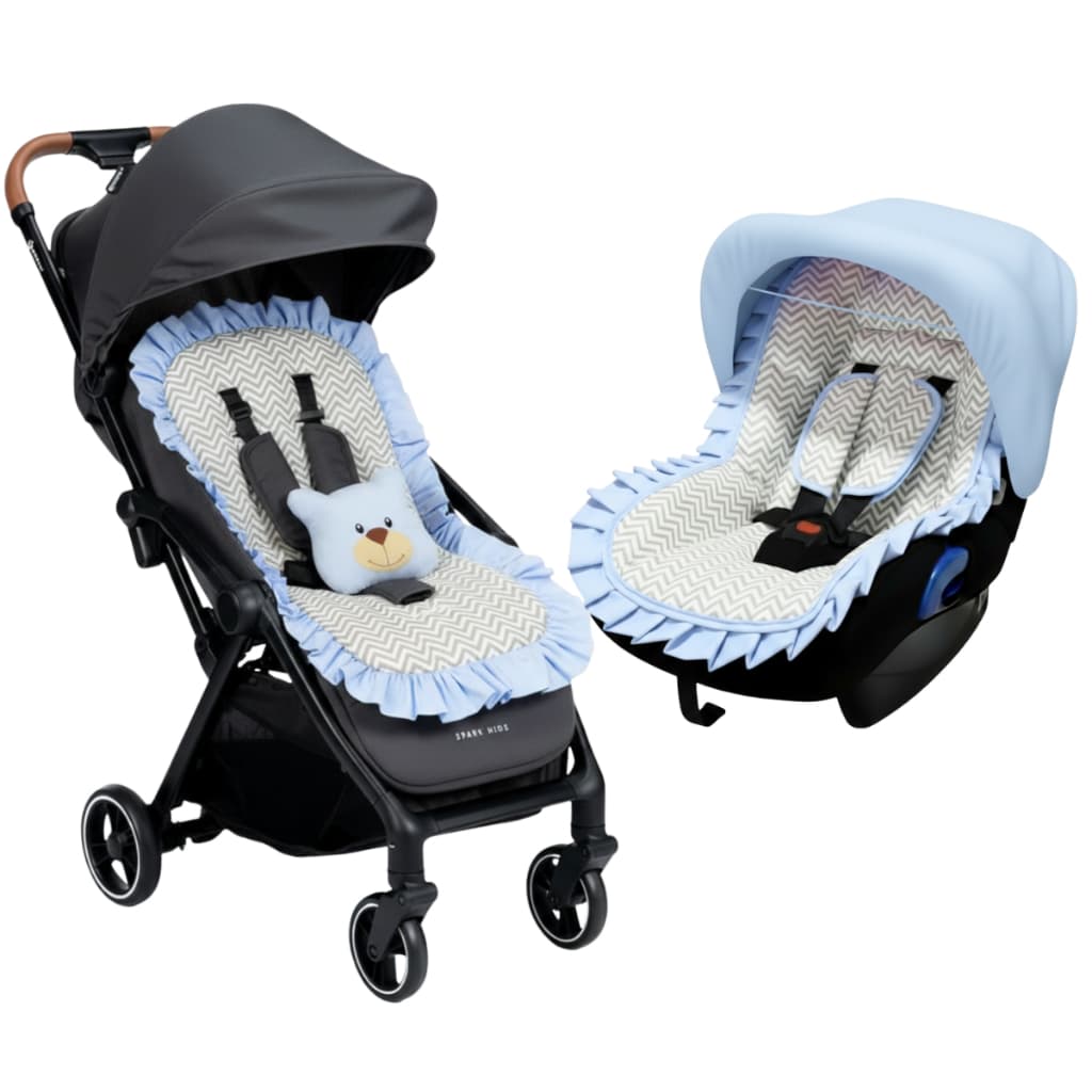 Kit Capa de Bebe Conforto + Capa de Carrinho + Protetor de Cinto + Capotar Solar Tamanho Universal